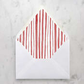 "A7 Envelope Liners Holiday Red Stripes (set of 10)" - Envelope Liners in red by Design by Laney