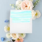 "Ombre Waves of Blue Liner | Set of 25 Square Envelope Liners" - Envelope Liners in blue by Nikki Turner