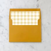 "A7 Envelope Liners Holiday Gingham Gold (set of 10) Square" - Envelope Liners in gold by Design by Laney