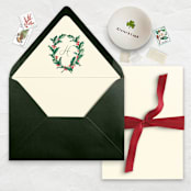 "A7 Fine Art Envelope Liners // Custom Winter Monogram (Set of 25)" - Envelope Liners in green by Clover and Lamb