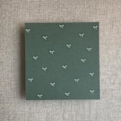"Forest green baby ribbon bows envelope liner for A7 square flap envelope | pack of 10" - Envelope Liners in green by Ivory Invitations
