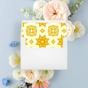 "Vintage Gold and Yellow Liner | Set of 25 Square Envelope Liners" - Envelope Liners in multicolor by Nikki Turner