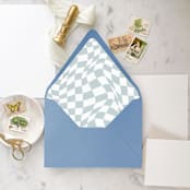 "A7 Envelope Liners Dusty Blue Warped Checkerboard (set of 10)" - Envelope Liners in blue by Design by Laney