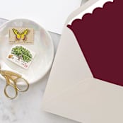 "A7 Envelope Liners Holiday Scalloped Red (set of 10)" - Envelope Liners in red by Design by Laney
