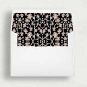 "Black and Blush Pink Floral Liner | Set of 25 Square Envelope Liners" - Envelope Liners in black by Nikki Turner