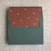 "Rust baby ribbon bows envelope liner for A7 square flap envelope | pack of 10" - Envelope Liners in copper by Ivory Invitations