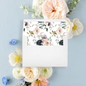 "Blush and Purple Floral Liner | Set of 25 Envelope Liners" - Envelope Liners in purple by Nikki Turner
