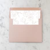 "A7 Envelope Liners Pink Rose Line Art Square Flap (set of 10)" - Envelope Liners in pink by Design by Laney