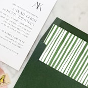 "A7 Envelope Liners Holiday Green Stripes (set of 10) Square" - Envelope Liners in green by Design by Laney