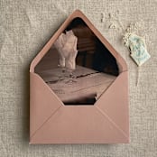 "Rosé table setting for guests printed envelope liner for A7 euro flap envelope | pack of 10" - Envelope Liners in multicolor by Ivory Invitations
