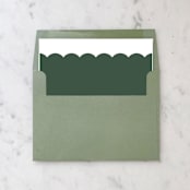 "A7 Envelope Liners Holiday Scalloped Green (set of 10) Square" - Envelope Liners in green by Design by Laney