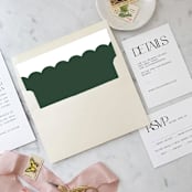 "A7 Envelope Liners Holiday Scalloped Green (set of 10) Square" - Envelope Liners in green by Design by Laney