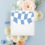 "Blue & White Checkered Liner | Set of 25 Square Envelope Liners" - Envelope Liners in multicolor by Nikki Turner