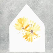 "Sunflower Floral Watercolor Envelope Liner | Set of 10 | For 5x7” invitations" - Envelope Liners in yellow by Cotton and Bow