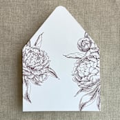 "Mulberry grand peony vintage floral envelope liner for A7 euro flap envelope | pack of 10" - Envelope Liners in purple by Ivory Invitations