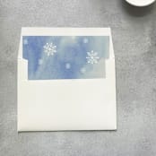 "Snowflake Square Envelope Liner | Set of 10" - Envelope Liners in blue by Cotton and Bow