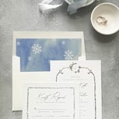 "Snowflake Square Envelope Liner | Set of 10" - Envelope Liners in blue by Cotton and Bow