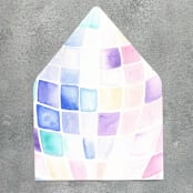"Disco Ball Watercolor Euroflap Envelope Liner | Set of 10 | For 5x7” invitations " - Envelope Liners in multicolor by Cotton and Bow