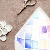 "Disco Ball Watercolor Euroflap Envelope Liner | Set of 10 | For 5x7” invitations " - Envelope Liners in multicolor by Cotton and Bow