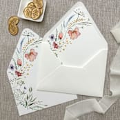 "Watercolor wildflowers half arch Euro Flap envelope liners for A7 (5x7”) invitations | Set of 10" - Envelope Liners in multicolorassorted-colors by Maria Ferrer G.