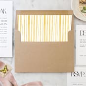 "A7 Envelope Liners Holiday Gold Stripes (set of 10) Square" - Envelope Liners in gold by Design by Laney