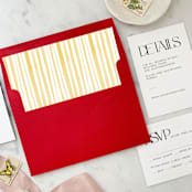 "A7 Envelope Liners Holiday Gold Stripes (set of 10) Square" - Envelope Liners in gold by Design by Laney