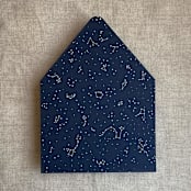 "white ink print Stellar Celestial printed midnight blue envelope liner for A7 square flap envelope" - Envelope Liners in blue by Ivory Invitations