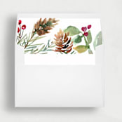 "Watercolor Pinecone Berry | Set of 25 Envelope Liners" - Envelope Liners in brown by Nikki Turner