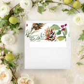 "Watercolor Pinecone Berry | Set of 25 Envelope Liners" - Envelope Liners in brown by Nikki Turner