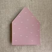 "Old rose baby ribbon bows envelope liner for A7 euro flap envelope | pack of 10" - Envelope Liners in pink by Ivory Invitations