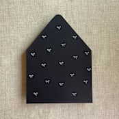 "Black baby ribbon bows envelope liner for A7 euro flap envelope | pack of 10" - Envelope Liners in black by Ivory Invitations