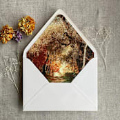 "Autumn forest fine art landscape printed liner for A7 euro flap envelope | pack of 10" - Envelope Liners in multicolor by Ivory Invitations