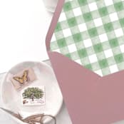 "A7 Envelope Liners Holiday Gingham Green (set of 10)" - Envelope Liners in green by Design by Laney