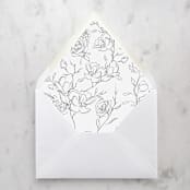 "A7 Envelope Liners Black Flower Sketch (set of 10)" - Envelope Liners in black by Design by Laney