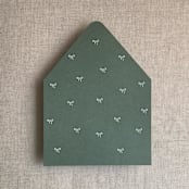 "Forest green baby ribbon bows envelope liner for A7 euro flap envelope | pack of 10" - Envelope Liners in green by Ivory Invitations