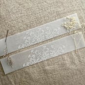 "Adorable flowers white ink printed floral vellum belly band 2 inch wide for 5x7 inches card | pack of 10" - Envelope Liners in white by Ivory Invitations