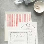 "Red Stripe Watercolor Square Envelope Liner | Set of 10" - Envelope Liners in red by Cotton and Bow