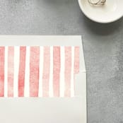 "Red Stripe Watercolor Square Envelope Liner | Set of 10" - Envelope Liners in red by Cotton and Bow