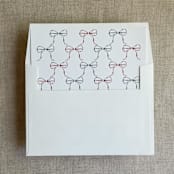 "Holiday ribbon bows printed envelope liner for A7 square flap envelope  | pack of 10" - Envelope Liners in multicolorassorted-colors by Ivory Invitations