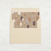 "A7 Envelope Liners Square Flap // Christmas Village (Set of 25)" - Envelope Liners in brown by Clover and Lamb