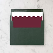 "A7 Envelope Liners Holiday Scalloped Red (set of 10) Square" - Envelope Liners in red by Design by Laney