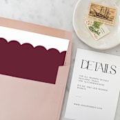 "A7 Envelope Liners Holiday Scalloped Red (set of 10) Square" - Envelope Liners in red by Design by Laney