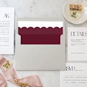 "A7 Envelope Liners Holiday Scalloped Red (set of 10) Square" - Envelope Liners in red by Design by Laney
