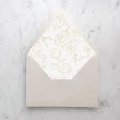 "A7 Envelope Liners Gold Rose Line Art (set of 10)" - Envelope Liners in gold by Design by Laney