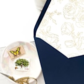 "A7 Envelope Liners Gold Rose Line Art (set of 10)" - Envelope Liners in gold by Design by Laney