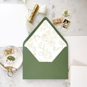 "A7 Envelope Liners Gold Rose Line Art (set of 10)" - Envelope Liners in gold by Design by Laney