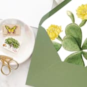 "A7 Envelope Liners Cactus Flower (set of 10)" - Envelope Liners in green by Design by Laney