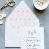 "Blush Pink Floral Toile Envelope Liner | Set of 10 | For 5x7” invitations" - Envelope Liners in pink by Cotton and Bow