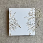 "Gold grand peony floral envelope liner for A7 square flap envelope | pack of 10" - Envelope Liners in gold by Ivory Invitations