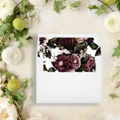 "Purple Floral Liner | Set of 25 Envelope Liners" - Envelope Liners in purple by Nikki Turner